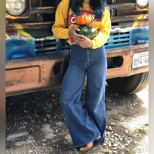 Vintage Orange Tab Levi’s Wide Leg Denim Bellbottom Pants
